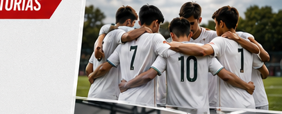 Equipo reunido antes del partido